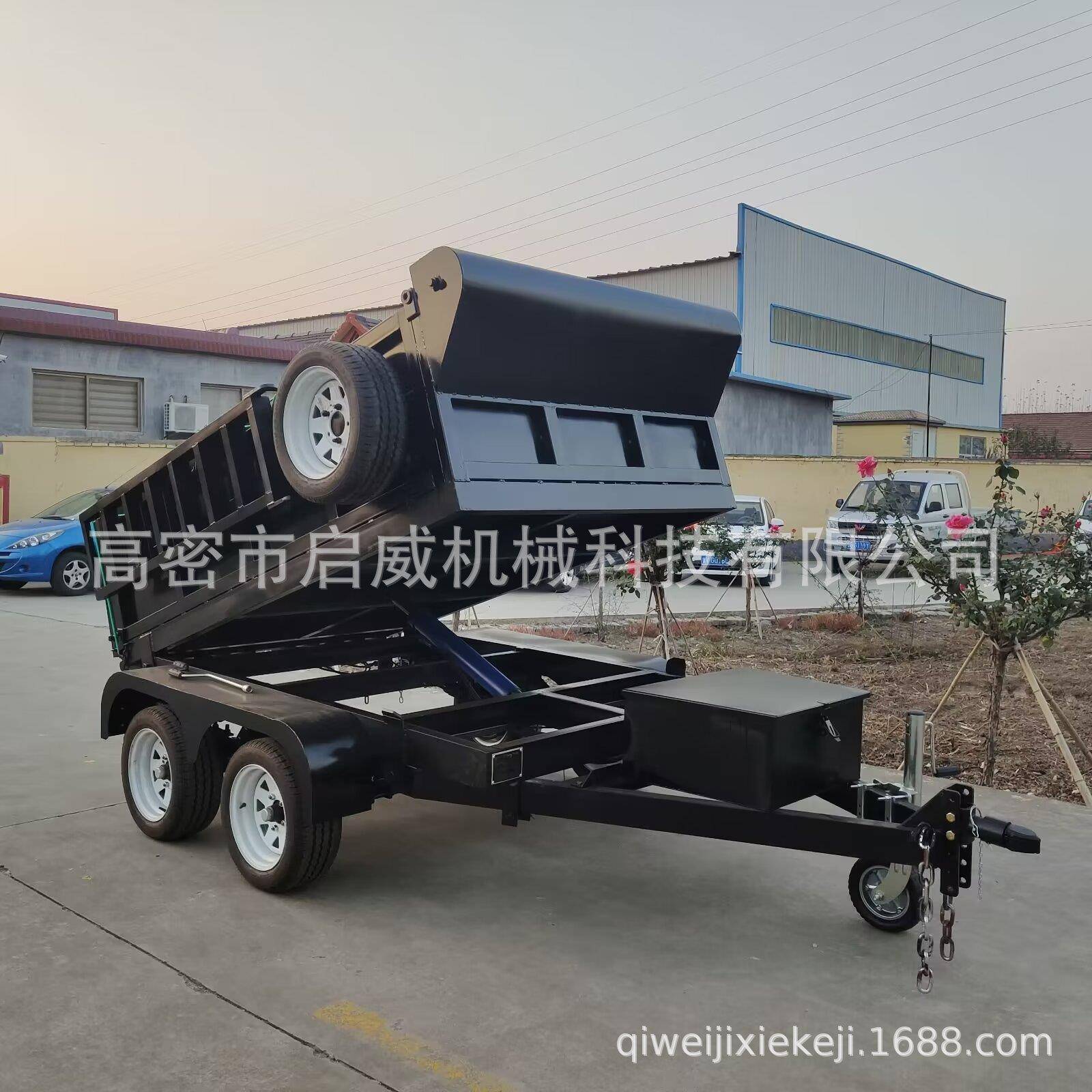 2吨后翻自卸多功能拖车货物翻斗运输车物流粮食装载拖车厂家直供