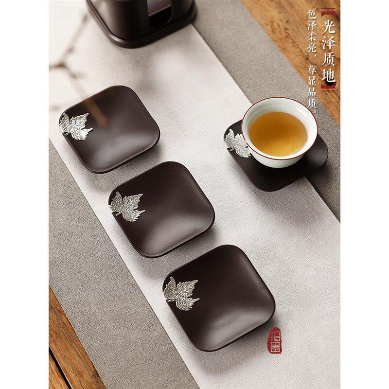 电木茶杯垫功夫茶道茶具隔热垫复古托日式家用黑檀木组合套装配件