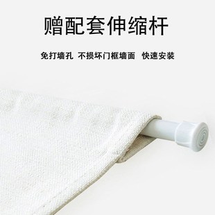 饭店厨房门帘免打孔一件定制 对半开遮挡帘 餐饮后厨定做印制门帘