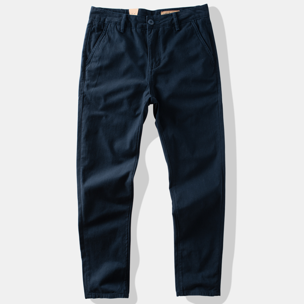 重磅美式休闲裤男士直筒宽松纯棉裤子商务工装裤长裤复古阿美咔叽