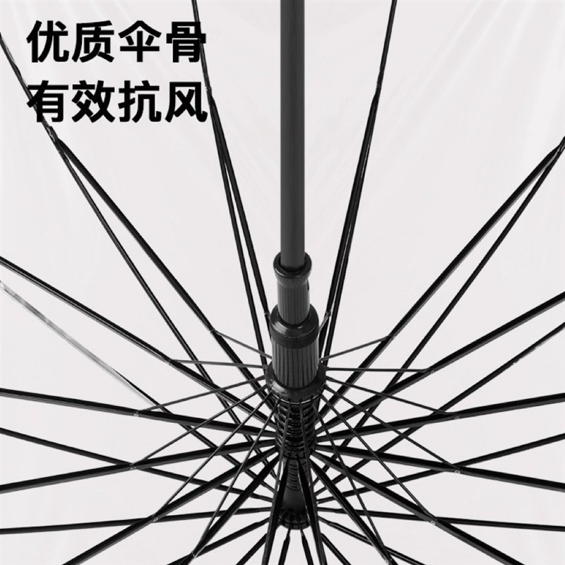 创意小清新透明雨伞加固抗风定制长柄自动广告伞礼品透明直杆雨伞