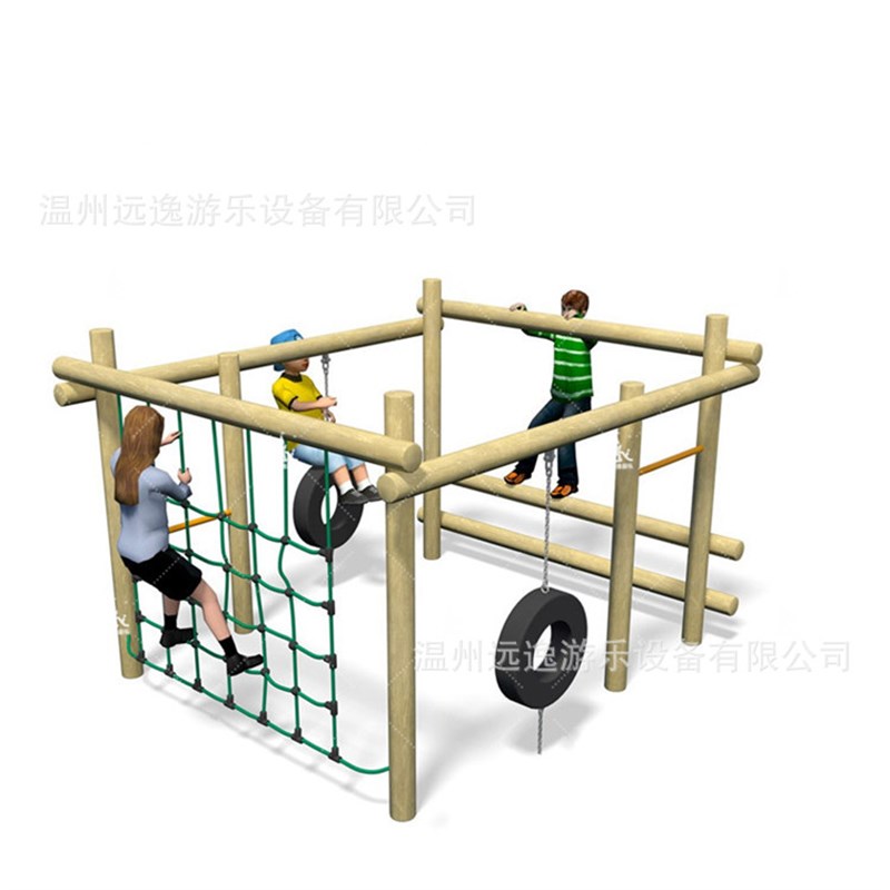 江苏/上海/浙江注重互动体验的儿童乐园原木绳网攀爬拓展设备厂家
