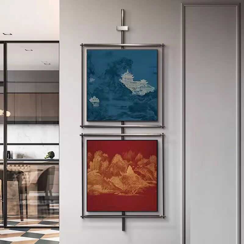 挂画壁饰立体铁艺m风景建筑卧室玄关床头背景墙画铁架装饰图片