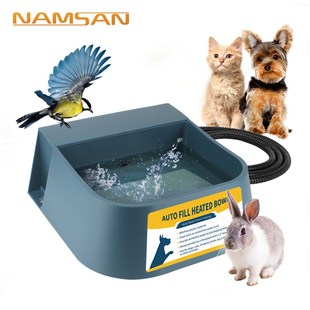 宠物用品加热碗自动储水浮球猫狗恒温碗防K咬线保温水碗宠物饮水