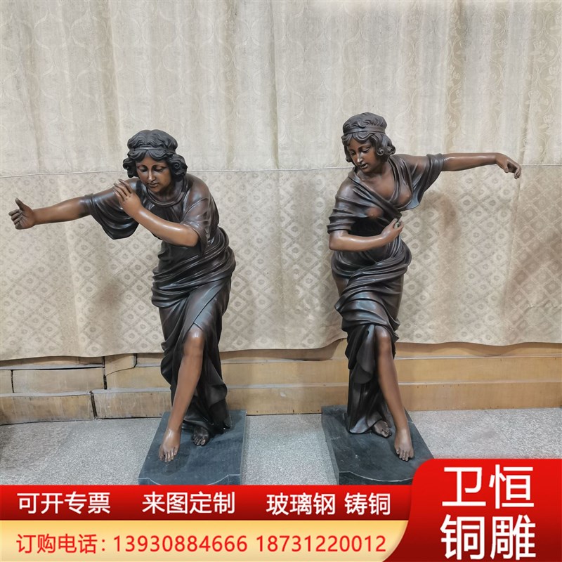 大型纯铜四季女神天使雕塑铸铜西方自由女神雕像定制欧式人物雕像