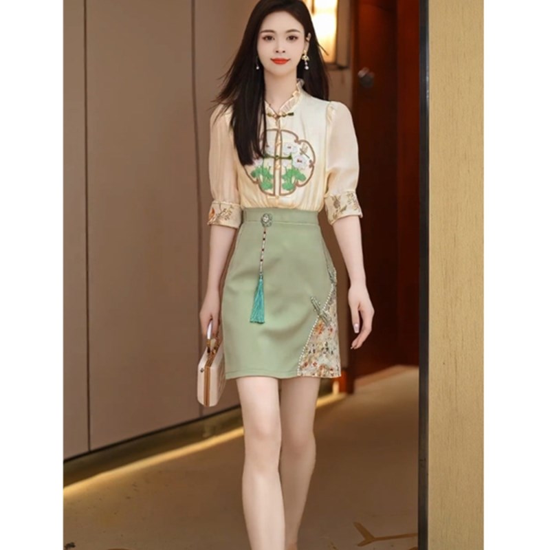 夏装搭配一整套时尚套装新中式国风2024新款气质时髦今年流行女装