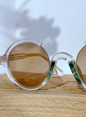 客订~复古眼镜板材小圆复古防晒墨镜太阳眼镜男Z女夏季国风