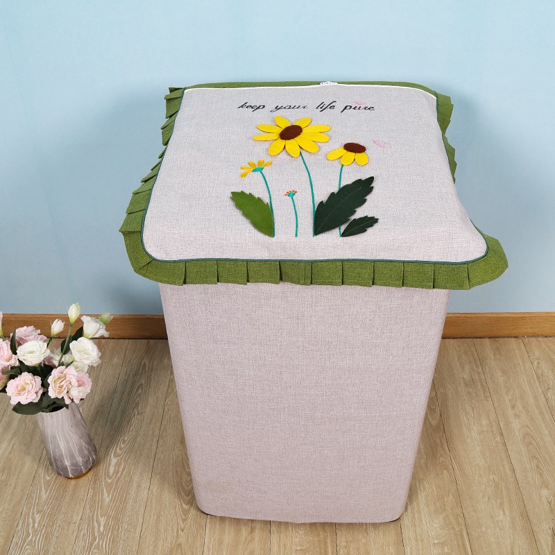 布艺洗衣机防尘罩防水防晒波轮式上开盖布洗衣机套全自动洗衣机罩