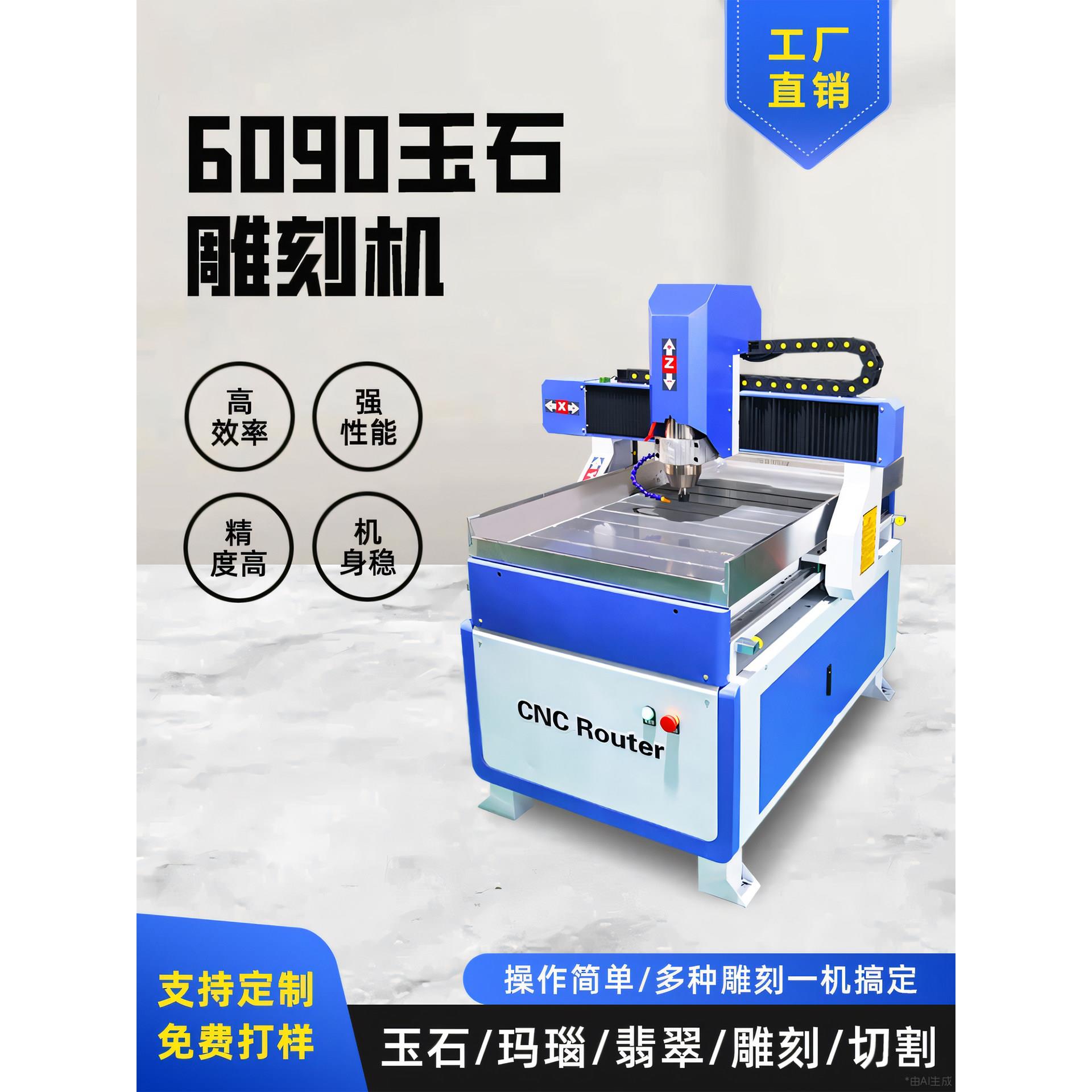 6090小型数控木工雕刻机全自动立体玉石五金铭牌模具雕刻