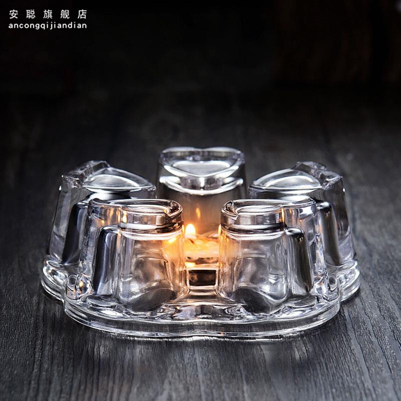 烛台耐热玻璃花茶壶加热保温底座茶具配件蜡烛温泡茶炉暖器煮茶心