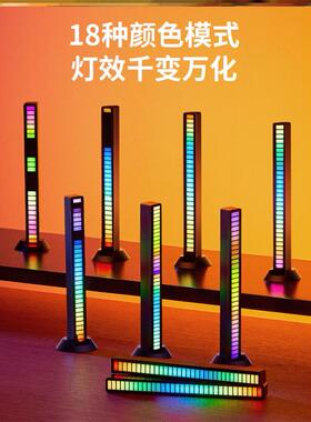 电脑桌摆件科技感男桌搭简约现代布置好物节奏电脑桌面气氛灯音乐