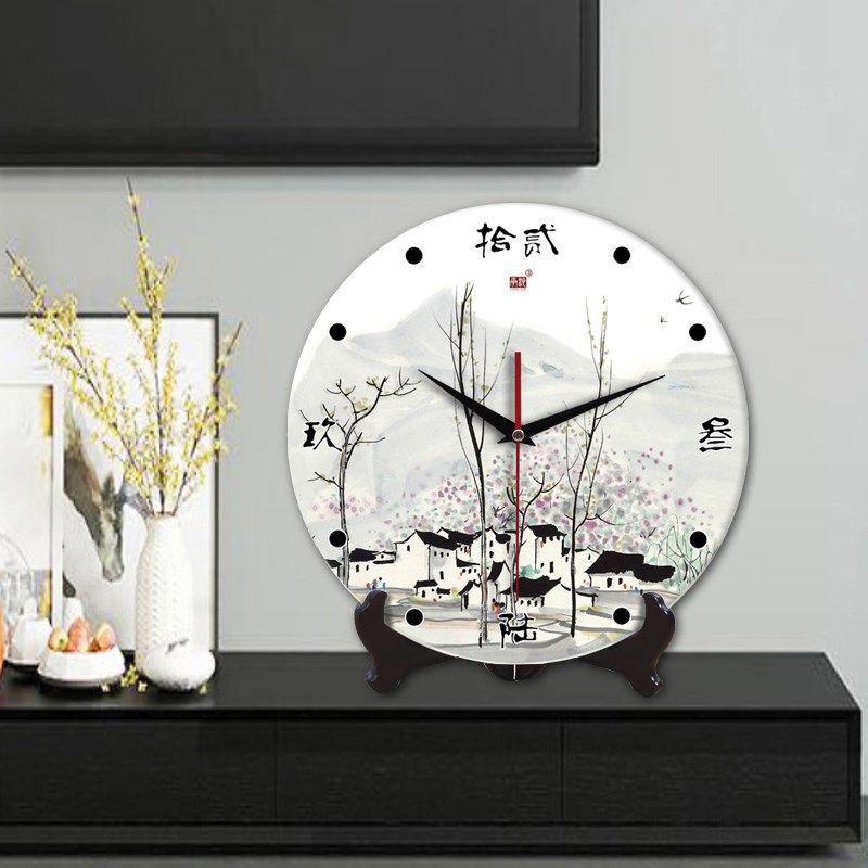承沁钟表摆件座式中式座钟创意静音大号挂钟客厅个性时钟摆饰装饰,家居饰品,座钟,淘宝优惠券,粉丝福利购,淘宝优惠卷