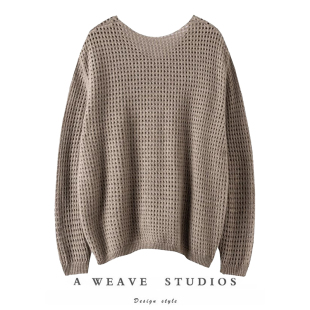 空调防晒衫 女镂空羊绒毛衣宽松罩衫 V领羊绒衫 上身惊艳气质