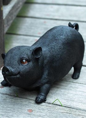 件猪招财聚财摆件小猪猪十二瓷猪摆黑色黑猪陶瓷12生肖