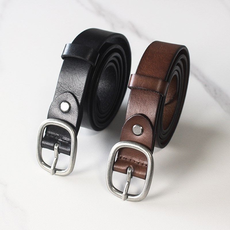 告密者头层纯牛皮商务休闲日字扣复古时尚皮带真皮男女牛仔裤腰带