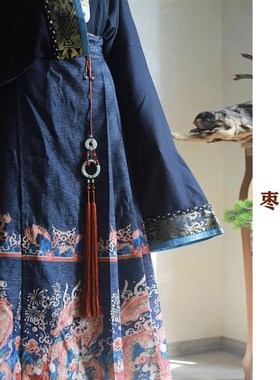 循-汉服玉佩古风高档禁步圆环腰坠流苏国风挂件腰饰压裙坠长流苏