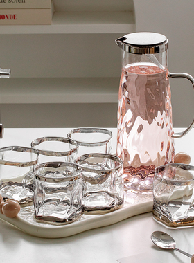 轻奢水杯套装家用耐热客厅茶具套装整套茶杯子冷水壶乔迁水具套装