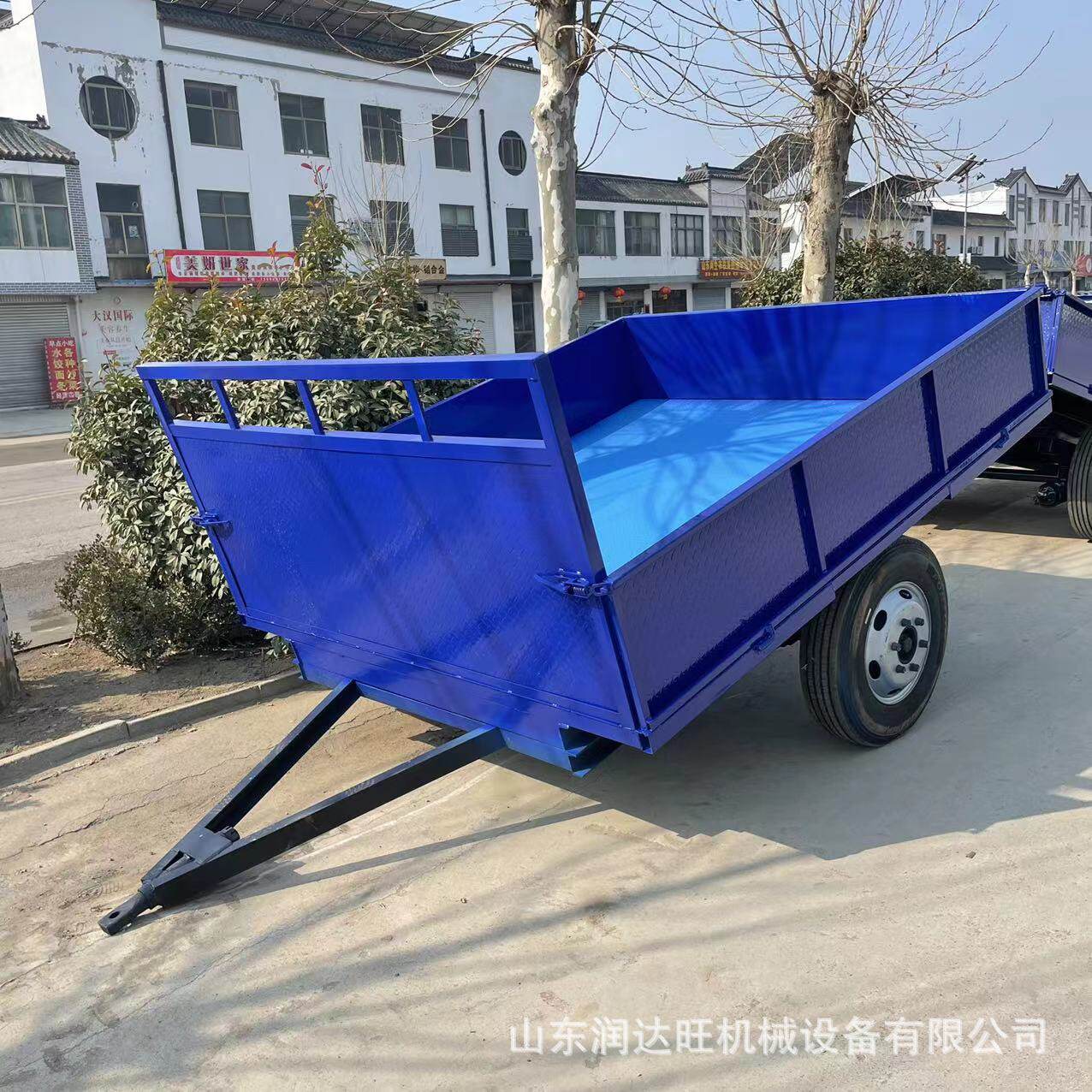 生产拖斗拉粮食平板车 10吨液压自卸后翻拖车斗运输型车斗子