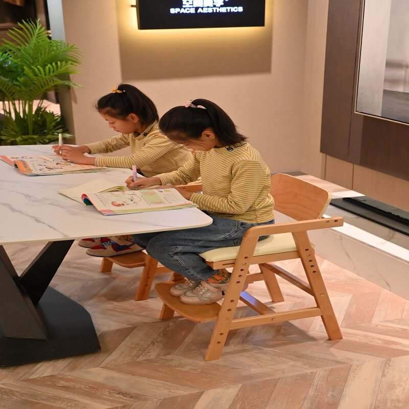 儿童学习椅家用宝宝餐椅实木座椅可升降多功能小学生靠背写字椅子