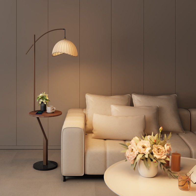 沙发书房旁复古别墅中创意卧室床头柜客厅落地灯古风台灯装饰一体