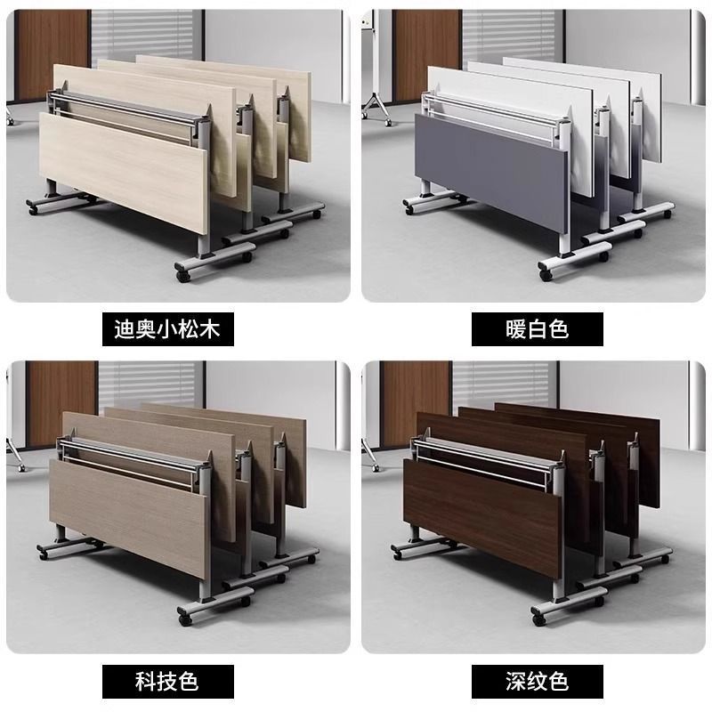 折叠会议桌可移动活动拼接长条桌双人办公桌子可折叠培训桌椅新款