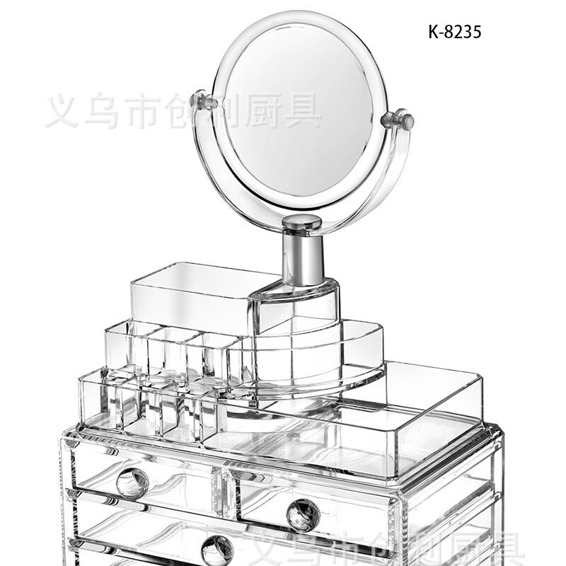 M-8235A4抽屈带镜阶梯化妆组合 首饰收纳盒带镜阶梯化妆组合