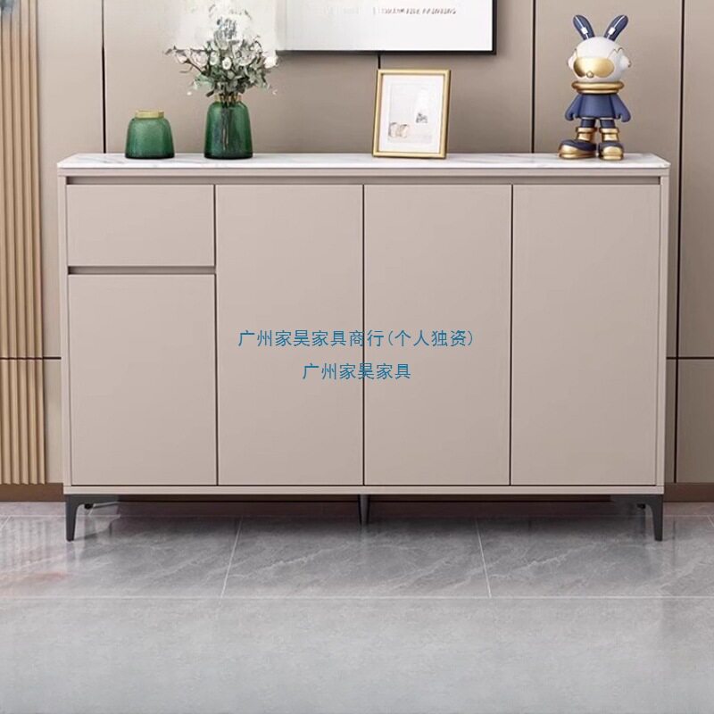 家用鞋柜岩板台面走廊实木收纳柜门口入户鞋柜落地式现代简约柜子