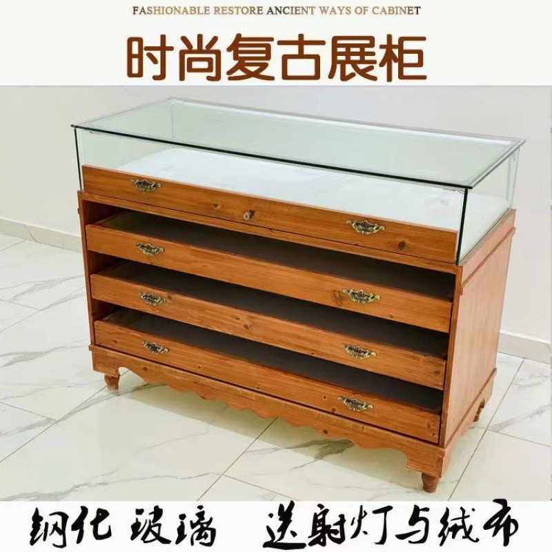 实木玻璃多层珠宝首饰展示柜