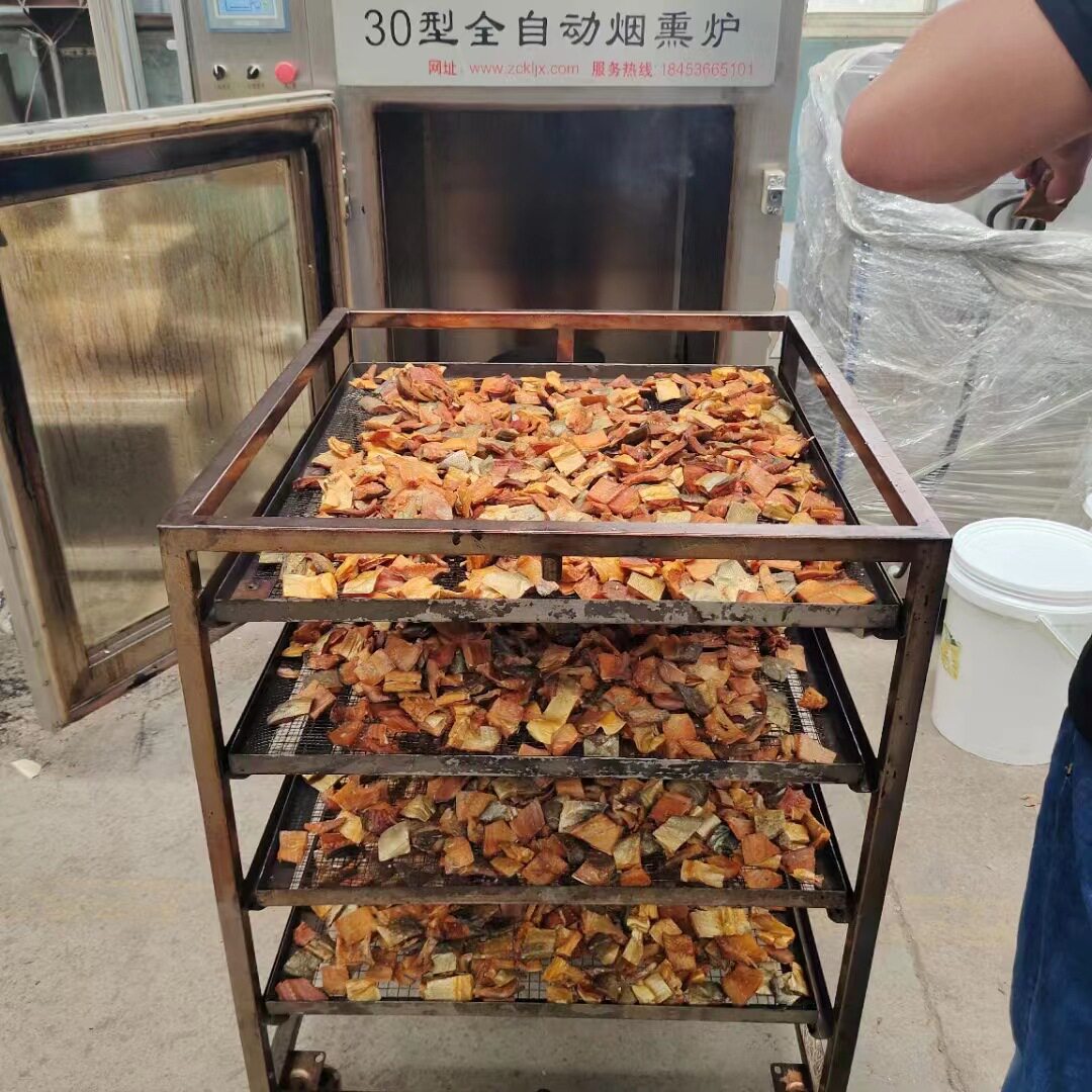 大型熏鱼机器 双开门烟熏炉  电加热烘干鲅鱼块设备