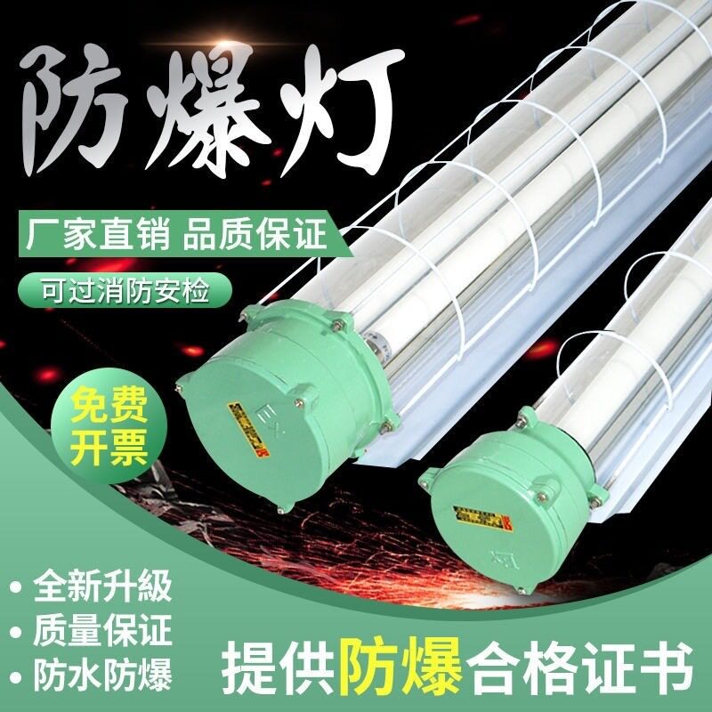 国标T8防爆灯仓库厂房厨房长条隔爆型荧光三防日光灯耐高温一体