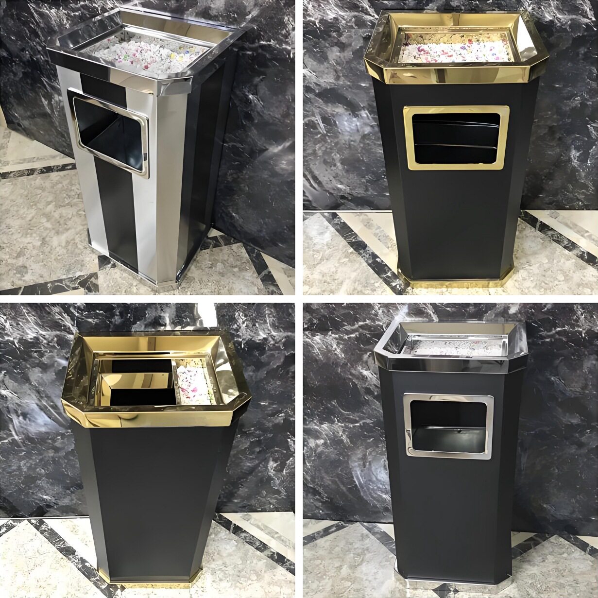 圆形垃圾桶大堂环卫方形不锈钢包邮带内桶户外果皮箱烟灰立式酒店