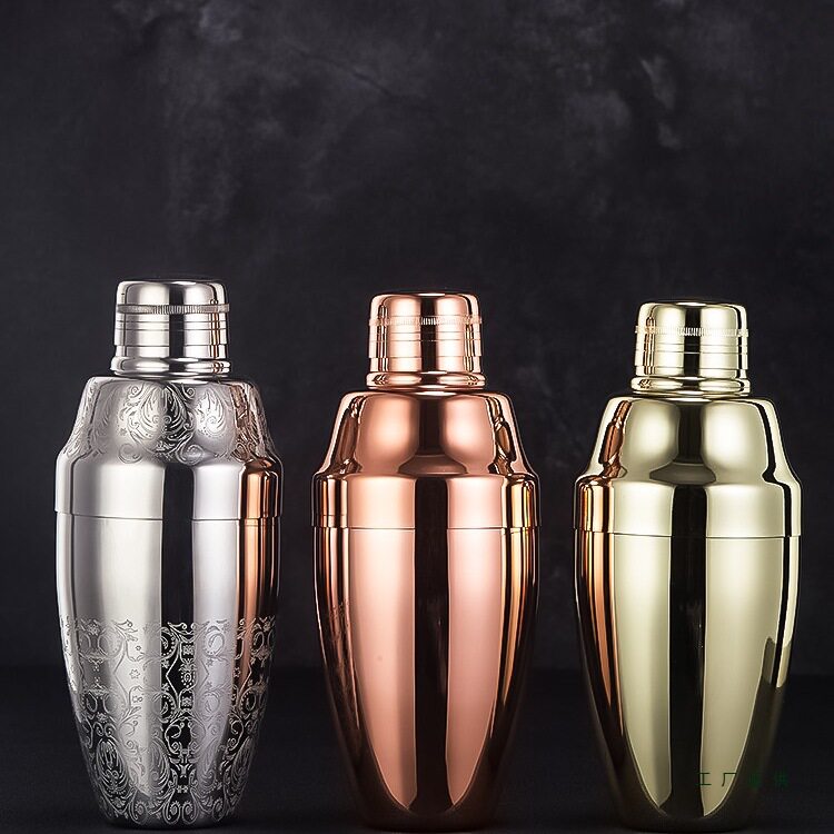 经典复古版三段式传统型摇酒壶镜光版调酒器雪克壶shaker