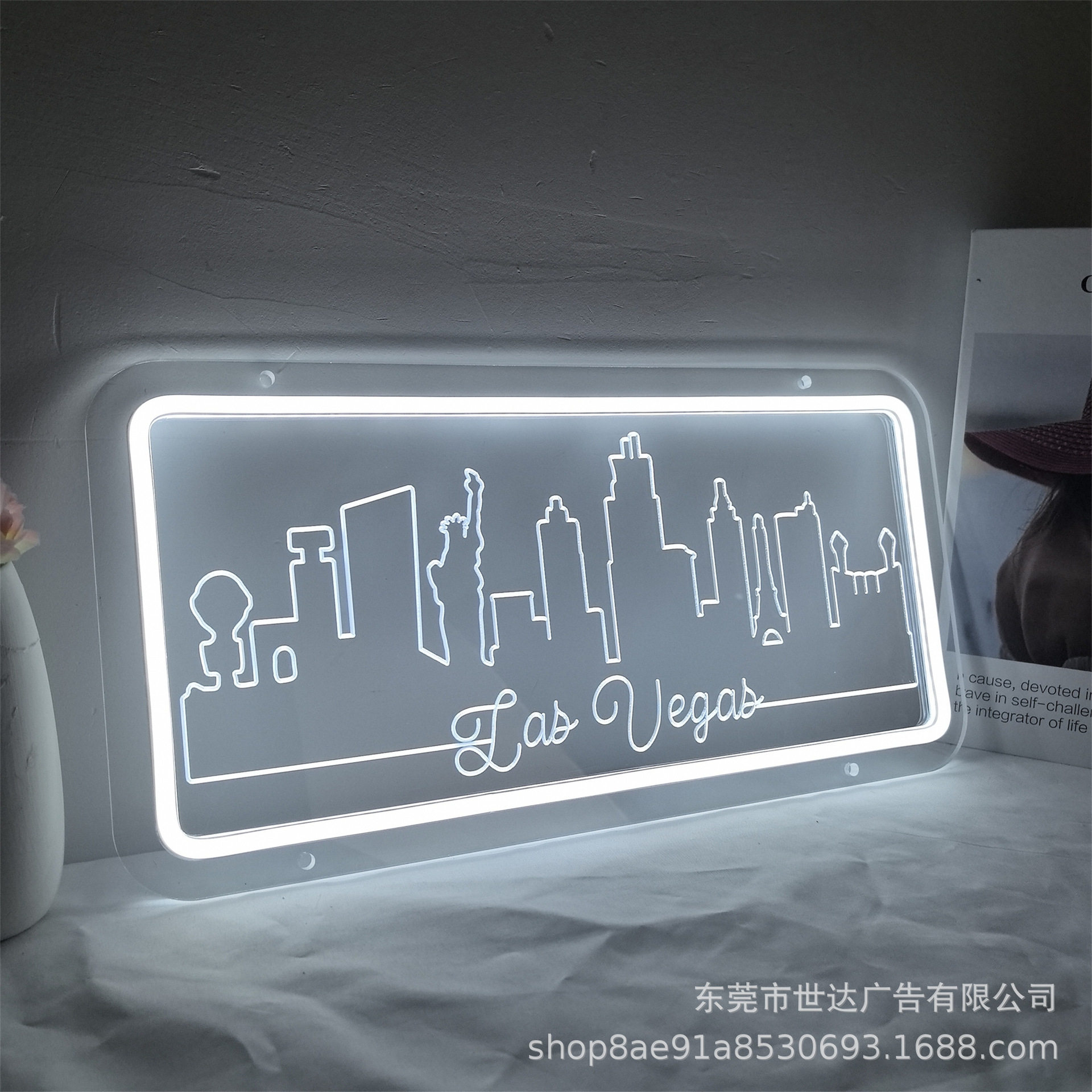 跨境亚马逊美国城市LED背雕字母霓虹灯装饰卧室客厅俱乐部氛围灯