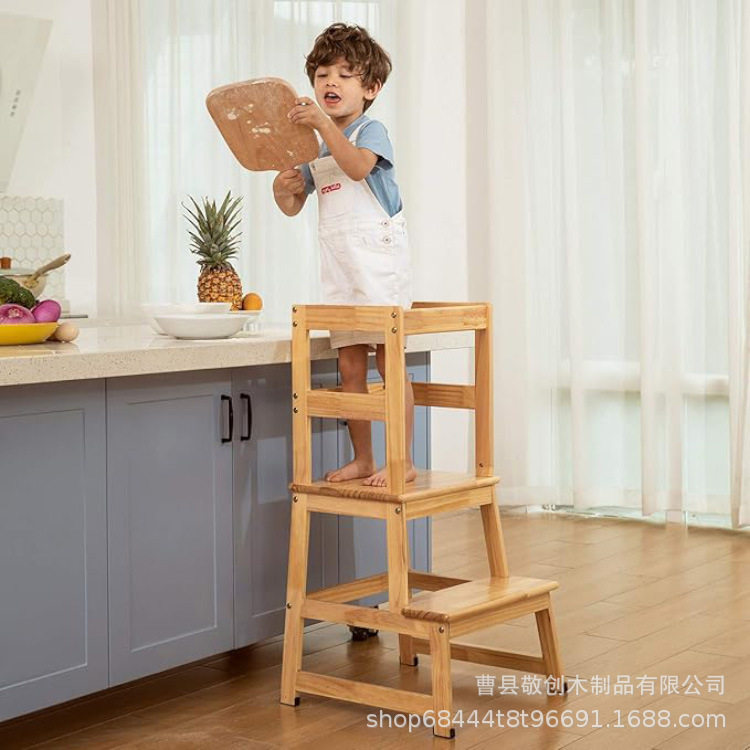 木质幼儿学习塔凳宝宝洗手梯厨房洗手台阶梯垫脚增高儿童脚踏凳