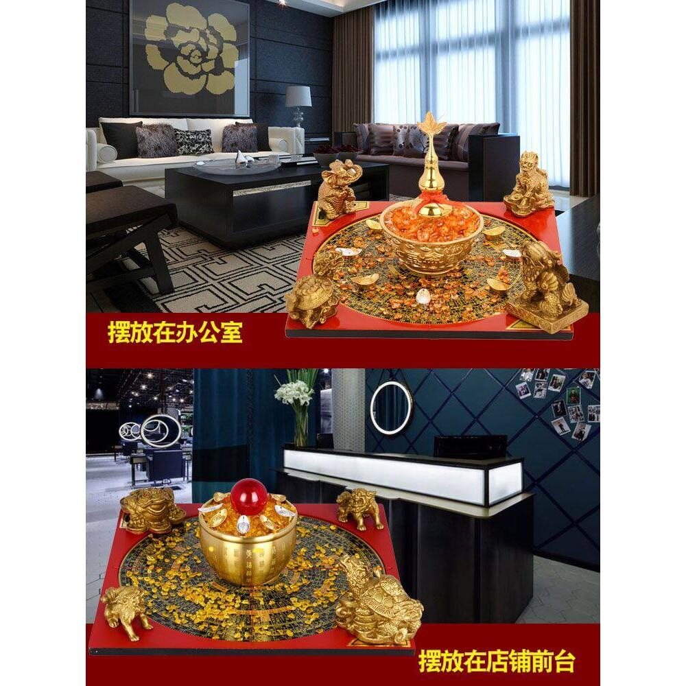 五宝阵摆件纯铜金蟾貔貅葫芦龙龟罗盘聚宝盆招财聚财居家客厅摆件
