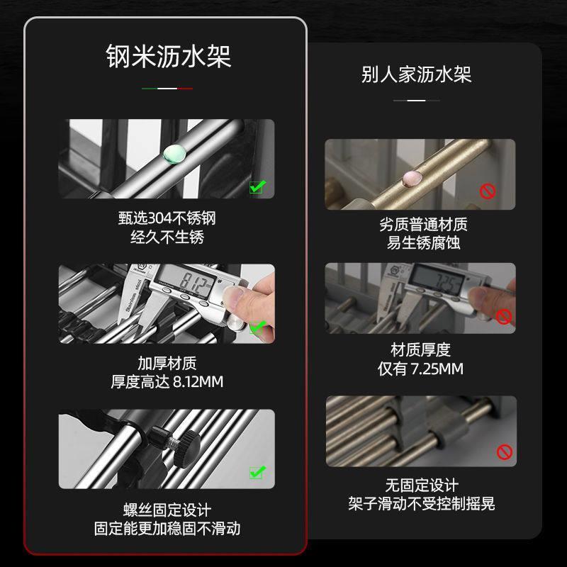 厨房水槽沥水架沥水篮置物架洗碗池专用筐子304不锈钢过滤可伸缩