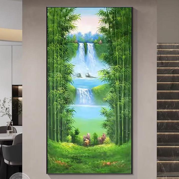 竹报平安墙上风景画竹子玄关走廊入户挂画客厅沙发背景墙装饰画新