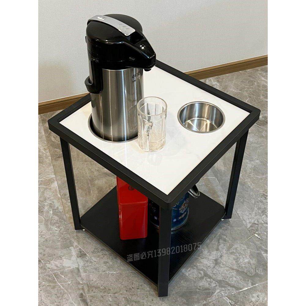 新款现代轻奢麻将机茶几岩板棋牌室专用茶水架桌台边角几加大加厚