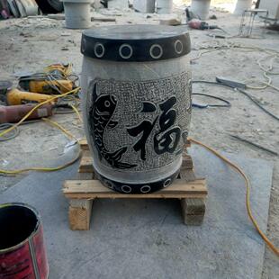 青石凳底座顶石墩子石头柱脚柱顶仿古柱础青石圆凳庭院