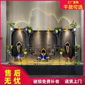 欧式水幕墙流水屏风假山喷泉庭院别墅公司招财鱼池背景观摆件