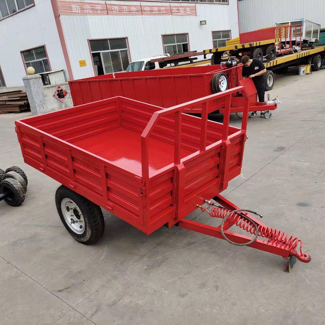 单轴箱板拖车重型平板拖车热镀锌工业平板车欧式箱板转运拖车