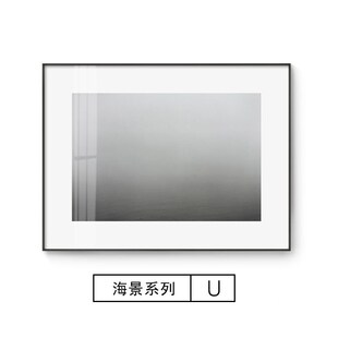 现代简约摄影海景黑白挂画客厅走廊装饰画M样板房民宿背景墙面壁