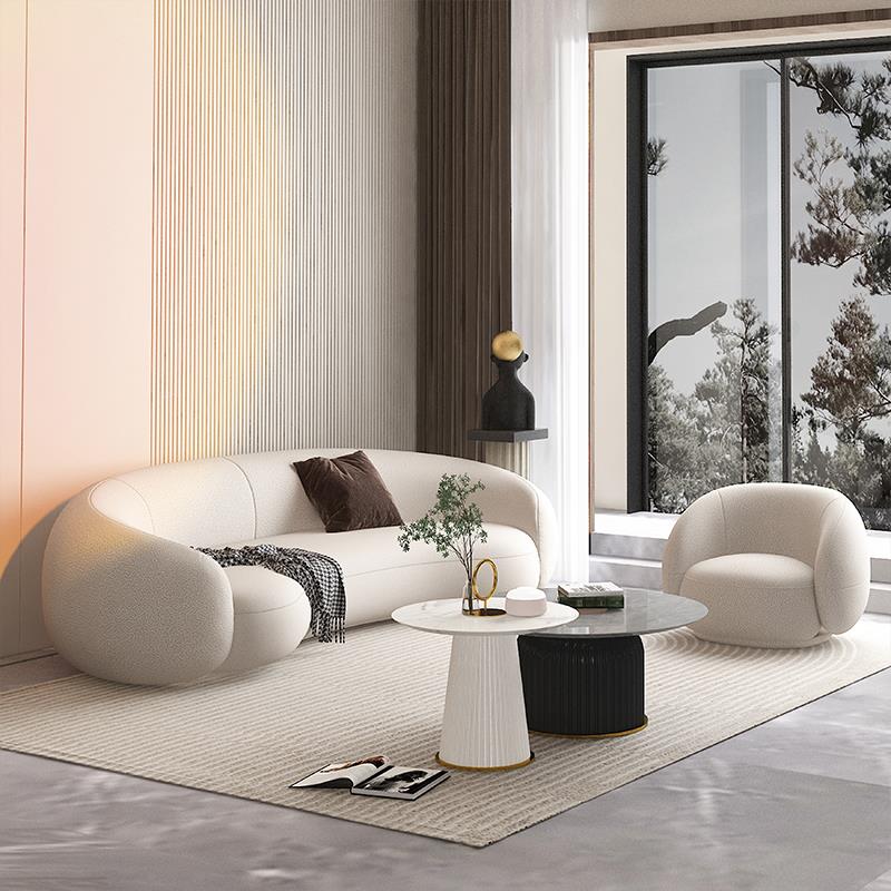 服装店美容院弧形沙发会客厅现代简约北欧轻奢办公接待室布艺异形