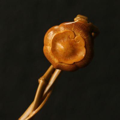 精品纯手工雕刻天然绕枝如意手把件竹雕把玩摆件事事如意异形老料