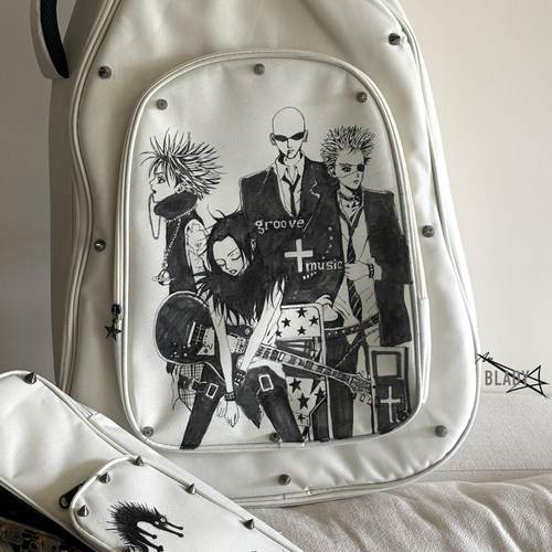 手绘NANA吉他包原创土星亚文化铆钉41寸木吉他电吉他贝斯加厚琴包