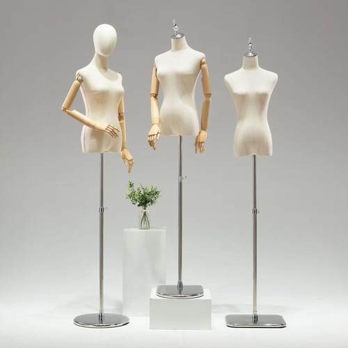 【白棉】服装店模特道具女半全身女装橱窗人台衣服婚纱模特展示架