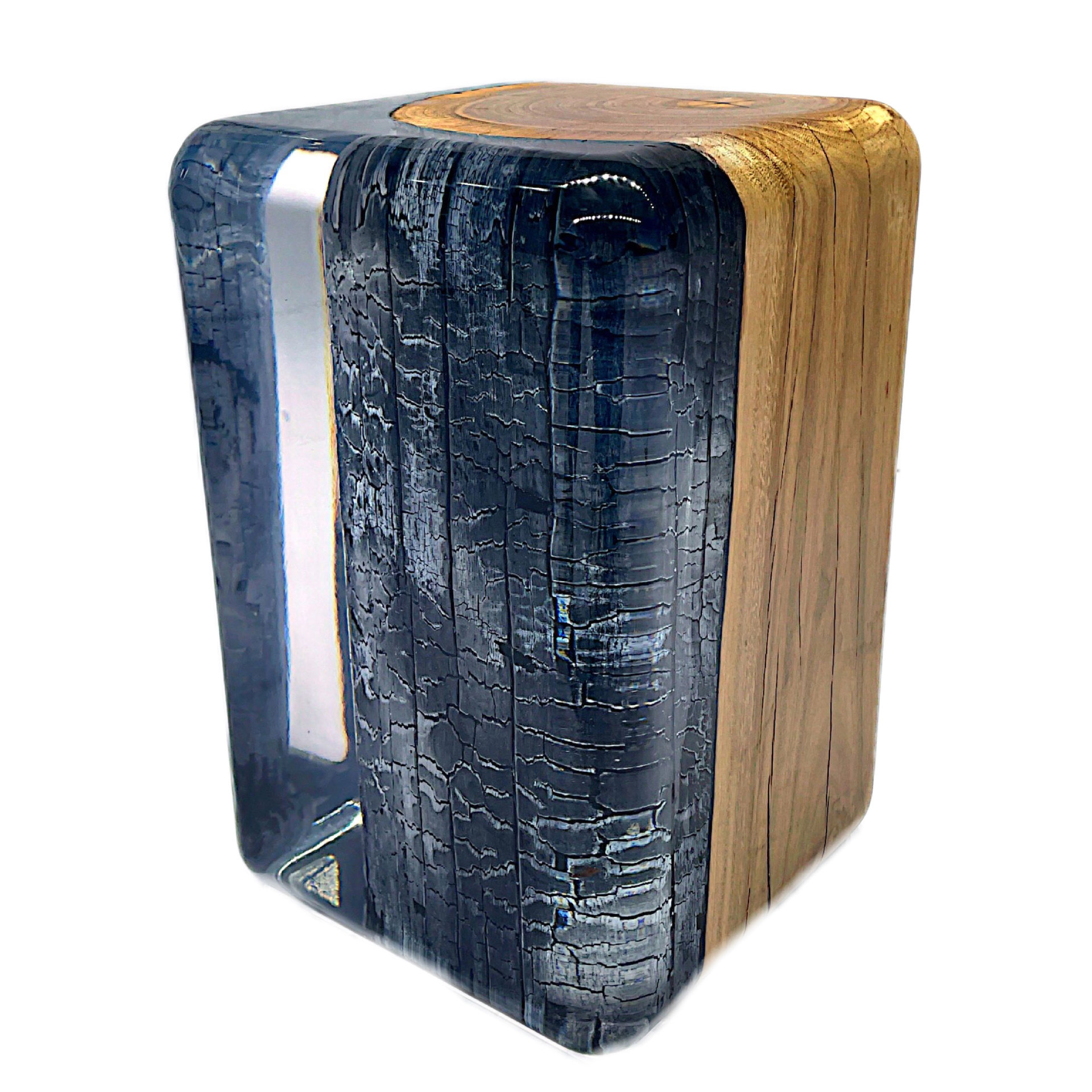 源头工厂铂晶水晶透明木墩亚克力环氧树脂木墩边几矮凳摆件