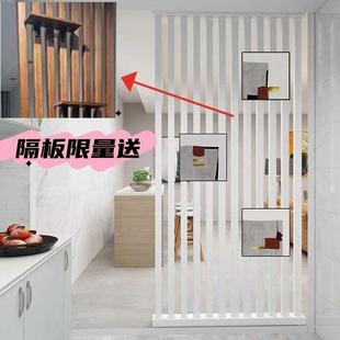 客厅沙发简约格栅玄关木质屏风办公室 隔断简约北欧现代实木新中式