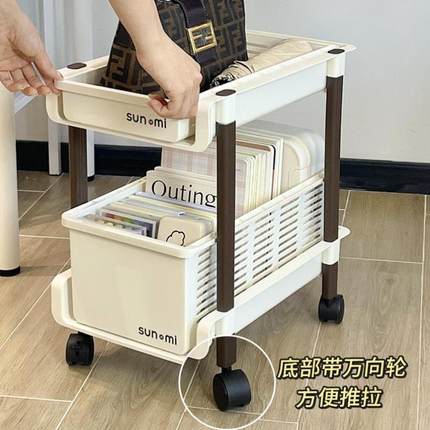 办公室桌下可移动落地抽屉式置物架书包文件收纳车抽屉柜收纳柜