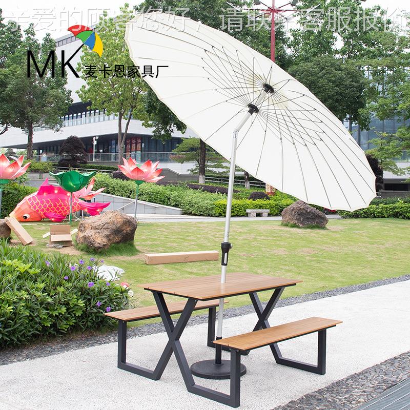 户外连体桌椅椅景组合院长凳文旅区商业场防腐庭木室624外物业桌